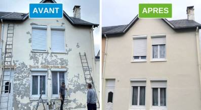 Façade repeinte par Peintre de l'Habitat dans le Cambrésis